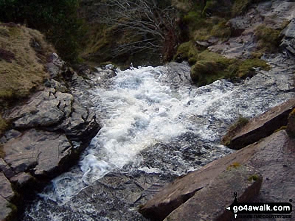 Walk po147 The Glen Collwn Round from Talybont Reservoir - Waterfalls next to the Blaen y Glyn Car Park