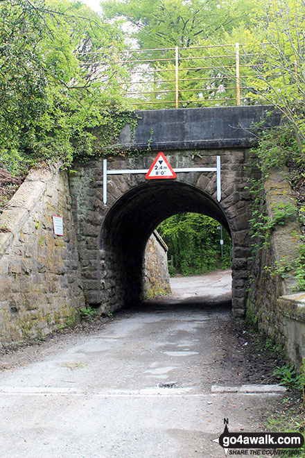 Footpath under the bridge at Strines Railway Station 