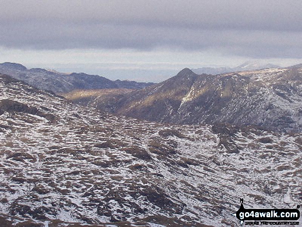 The Langdale Pikes from Wetherlam 