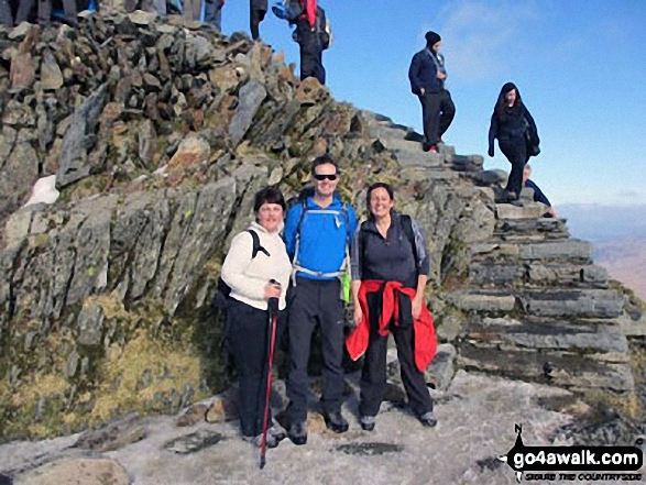 Walk gw134 Mount Snowdon (Yr Wyddfa) avoiding Crib Goch from Pen y Pass - At the summit of Snowdon in March 2012