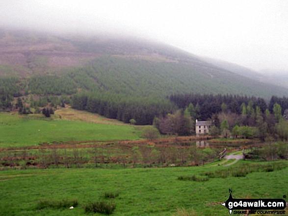 Walk cw128 Tai Penamnen and Cwm Penamnen from Dolwyddelan - Y Ro Wen under a blanket of cloud above Gwyndy-newydd near Dolwyddelan