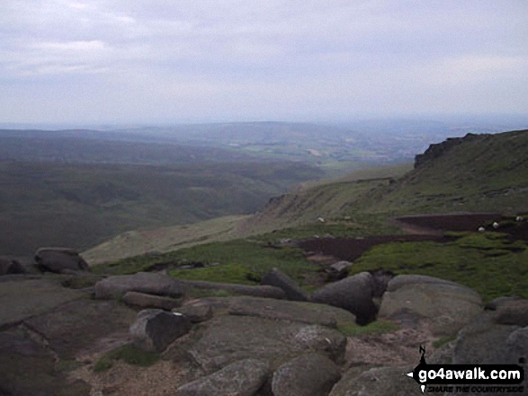 Walk d236 Higher Shelf Stones from Old Glossop - Glossop from Higher Shelf Stones