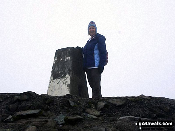 Walk h100 Ben Nevis via The Tourist Path from Achintee, Fort William - On the top of Ben Nevis