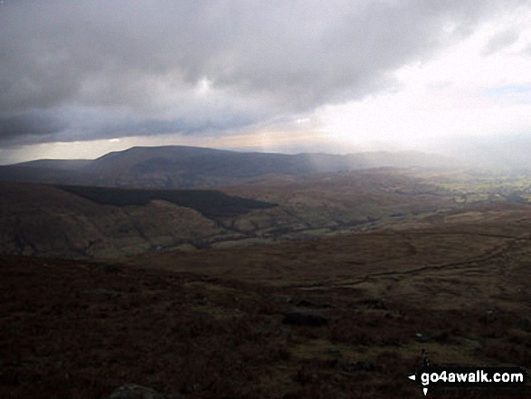 Walk c382 Baugh Fell from Rawthey Bridge - The view north west to the Lake District from Baugh Fell (Tarn Rigg Hill)