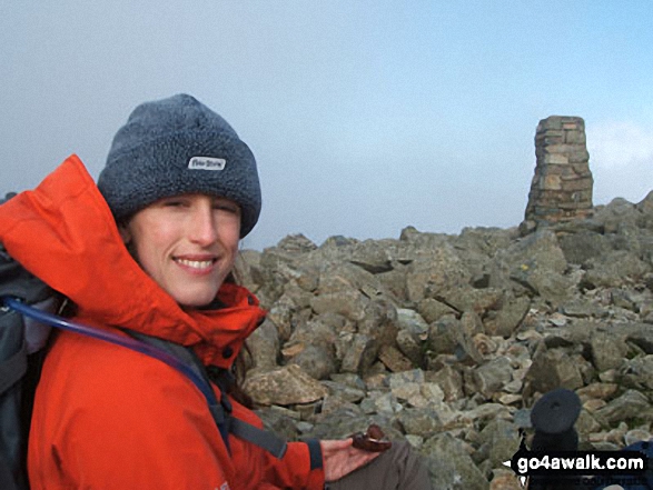 Walk c370 Scafell Pike from Seathwaite - Malt bread on the top of Scafell Pike summit