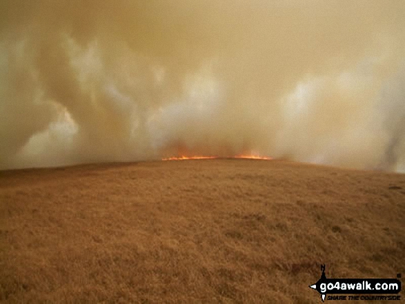 Great Hill, Withnell Moor <br><strong>Great Hill Fire - 27th March, 2003</strong><br>
I've veered off the track to the right and flames start to lick over the brow. Holy Smoke! . . .