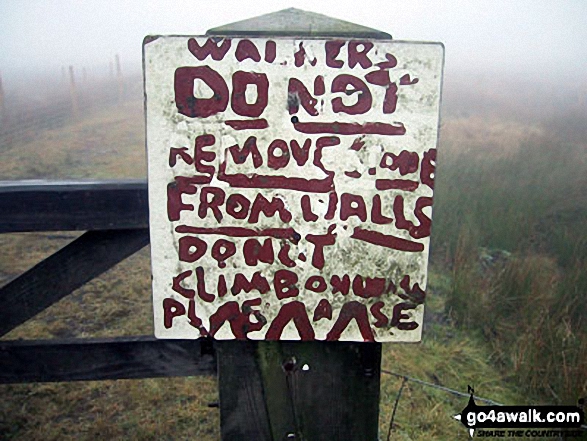 Walk c322 The Crookdale Round - Sign in the lay by on the A6 at Demings Moss south of Shap