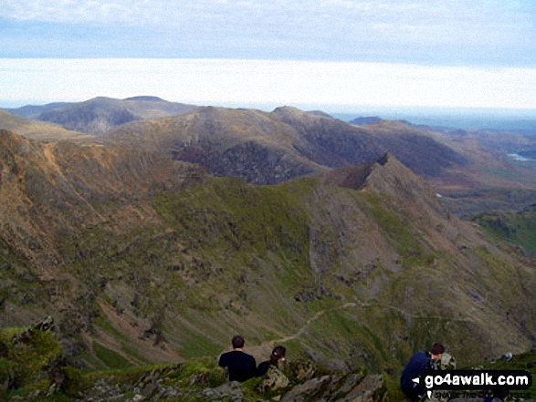 Walk gw140 Snowdon via The Rhyd-Ddu Path - Crib Goch from Snowdon