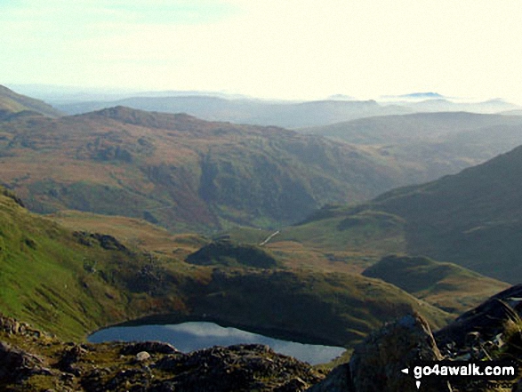 Walk gw107 Snowdon and Yr Aran from Rhyd-Ddu - Glaslyn from Snowdon