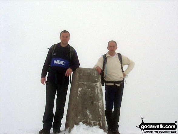 Walk h154 Ben Nevis and Carn Mor Dearg from The Nevis Range Mountain Gondola - Richie and I on the summit of Ben Nevis