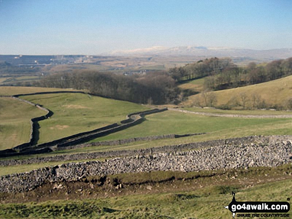 Walk ny321 The Yorkshire Three Peaks Challenge as a 2 day walk - Day 1 from Horton in Ribblesdale (New 2013 Route) - Ingleborough from above Brackenbottom