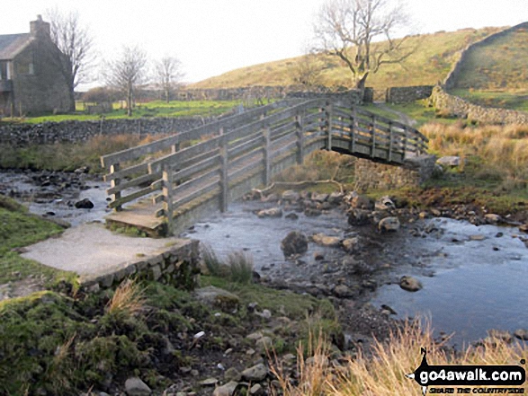 Walk ny331 The Yorkshire Three Peaks Challenge as a 3 day walk - Day 1 from Horton in Ribblesdale (New 2013 Route) - Footbridge over Ling Gill Beck at Nether Lodge