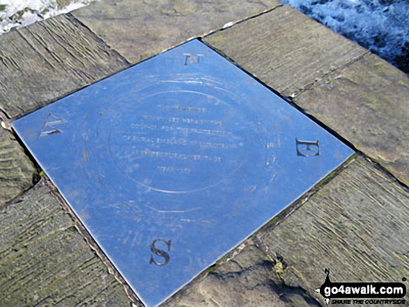 View point marker detail on the summit of Sponds Hill 