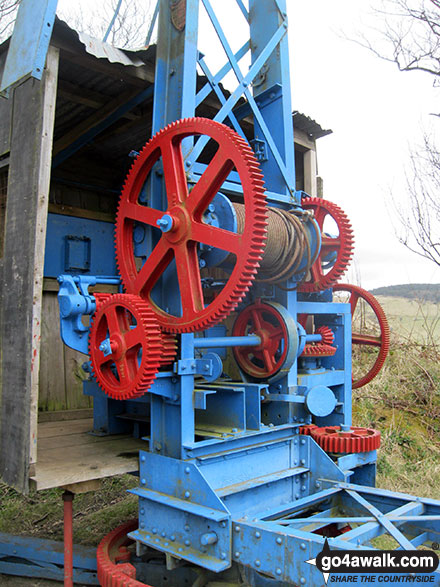 Ancient crane used to quarry millstone grit in Tegg's Nose Country Park