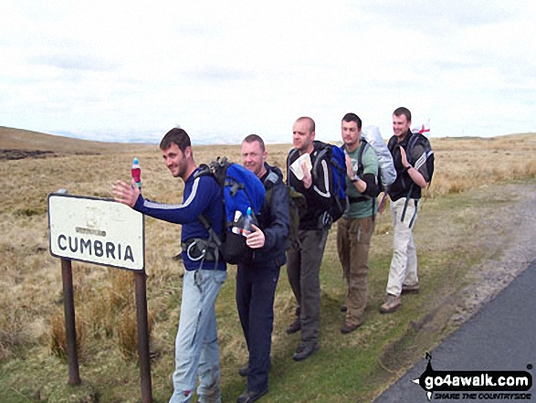 Walk c381 Nine Standards Rigg from Tailbridge Neck - Leaving Cumbria at Lamps Moss