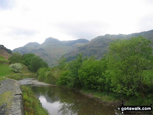 Walk c208 Harrison Stickle and High Raise from The New Dungeon Ghyll, Great Langdale - Harrison Stickle and Pavey Ark from Great Langdale