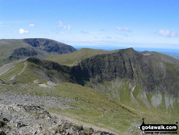 Walk c408 Grisedale Pike and Causey Pike from Braithwaite - Hopegill Head and Hobcarton Crag from Grisedale Pike