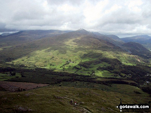 Yr Aran & Nant Colwyn from Moel Hebog Snowdon (located behind Yr Aran) is covered in mist (as usual!)