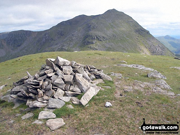 Beinn Chorranach summit cairn with Beinn Ime beyond