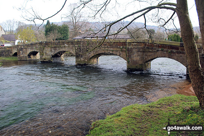 Walk d154 Over Haddon, Sheldon and Ashford in the Water from Bakewell - Holme Bridge over the River Wye near Bakewell