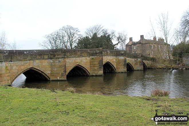 Walk d325 Rowsley and Stanton in the Peak from Bakewell - Holme Bridge