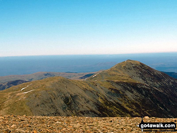 Walk c408 Grisedale Pike and Causey Pike from Braithwaite - The top of Hobcarton Crag and Grisdale Pike from Crag Hill (Eel Crag) trig point