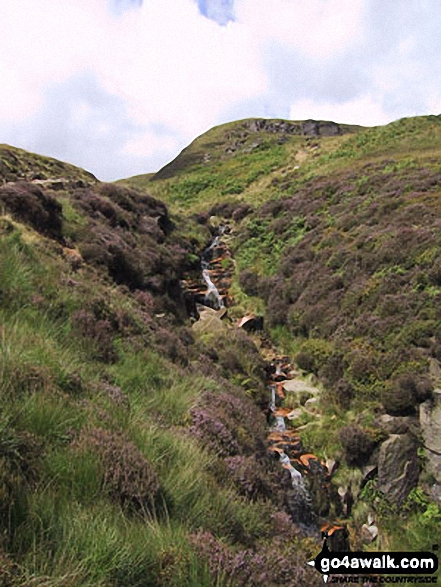 Walk d205 Black Chew Head (Laddow Rocks) and Black Hill (Soldier's Lump) from Crowden - Oakenclough Brook near Black Chew Head (Laddow Rocks)