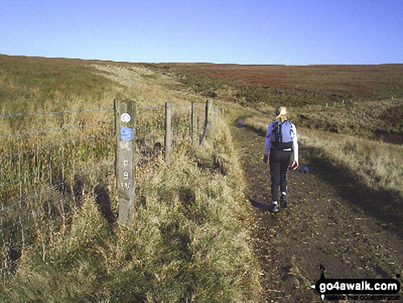 Walk l109 Gorple Stones and Extwistle Moor from Worsthorne - On Pennine Bridleway/Burnley Way heading towards Gorple Stones