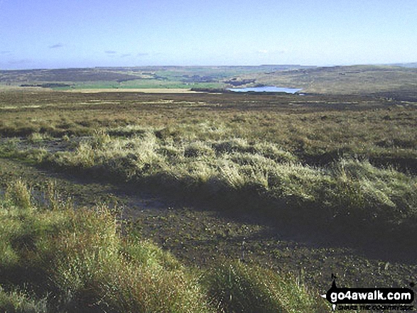 Walk l109 Gorple Stones and Extwistle Moor from Worsthorne - Upper Gorple Reservoir from Gorple Stones on the Pennine Bridleway/Burnley Way