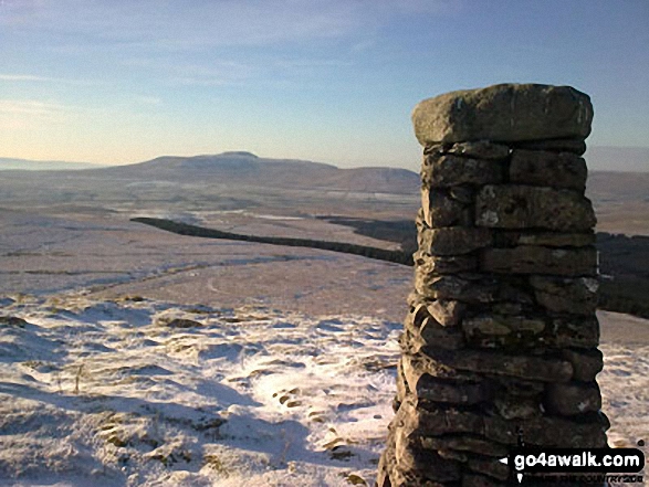 Ingleborough from the beacon on High Green Field Knott (Cosh Knott)