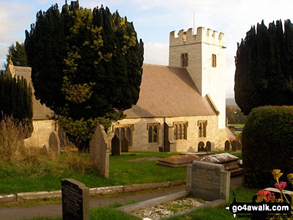 Walk dn134 The Offa's Dyke Path and Rhuallt  from Bodfari - Bodfari Church