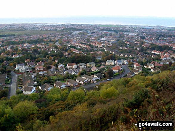 Walk dn143 Dyserth and The Offa's Dyke Path from Prestatyn - Prestatyn from The Offa's Dyke Path above Crag y Fran, Prestatyn