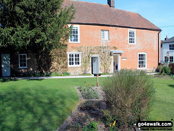 Walk ha103 Caker Stream from Chawton - Jane Austen's House Museum from her garden, Chawton