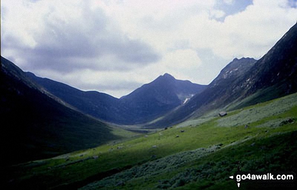 Cir Mhor (centre right) and Caisteal Abhail (right) from Glen Sannox, Isle of Arran