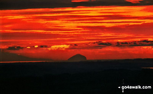 Sunset over Ailsa Craig (Paddy's Milepost) 