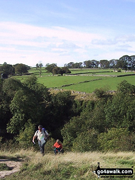 Climbing out of Cales Dale 