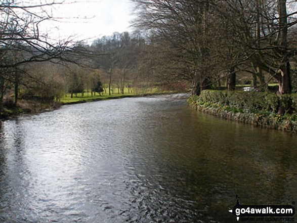 Walk d270 Monsal Head, Monsal Dale and Deep Dale from Ashford in the Water - The River Wye (upstream) from Sheepwash Bridge, Ashford in the Water