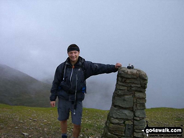 Walk c286 The Glenridding Skyline from Glenridding - Me at the summit trig point on Helvellyn