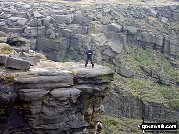 Walk d170 Kinder Downfall and Kinder Low from Bowden Bridge, Hayfield - Me on Kinder Downfall wondering what happened to the waterfall