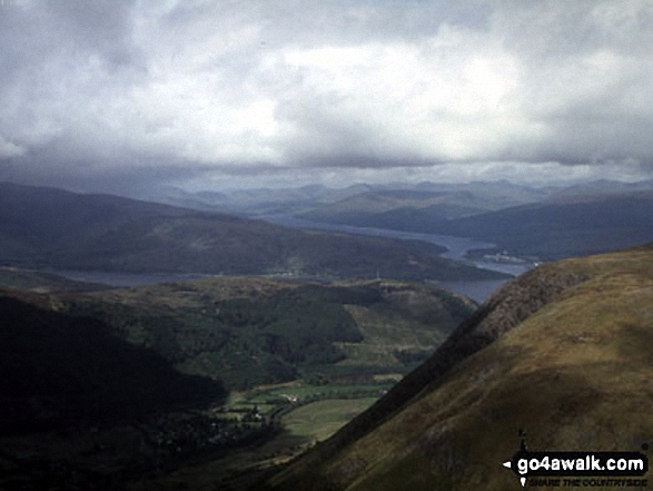 Walk h154 Ben Nevis and Carn Mor Dearg from The Nevis Range Mountain Gondola - Loch Linnhe (left), Fort William and Loch Eil from Ben Nevis