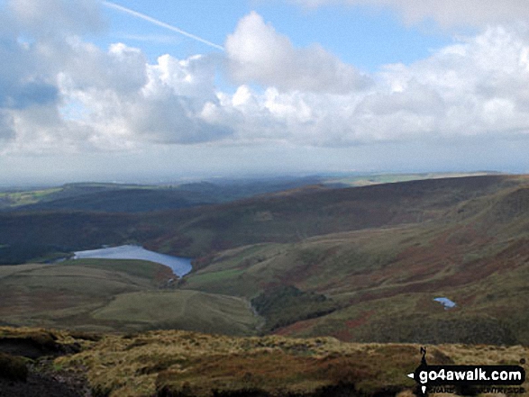 Kinder Reservoir and Mermaid's Pool from near the Kinder Downfall, Kinder Scout 