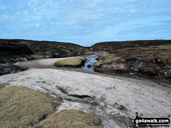 Walk d240 Kinder Downfall and Kinder Scout from Edale - The surprisingly sandy bed of the River Kinder on The Kinder Plateau, Kinder Scout, east of Kinder Downfall