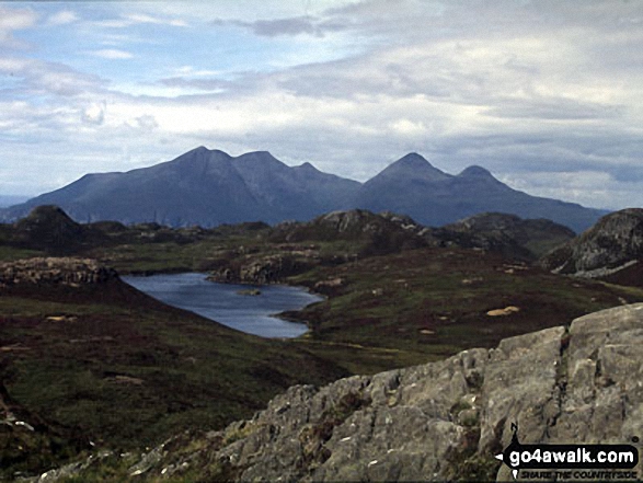 The mountains of Rhum from the summit of An Sgurr (Eigg)