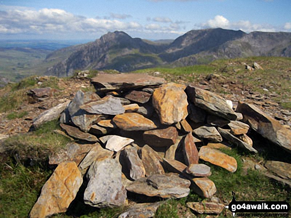 Tryfan, Glyder Fach and Glyder Fawr from Foel-goch summit cairn 