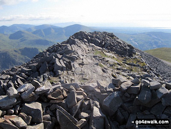 Walk gw194 Y Garn (Glyderau), Foel-goch, Mynydd Perfedd, Carnedd y Filiast (Glyderau) and Elidir Fawr from Nant Peris - On the summit of Elidir Fawr