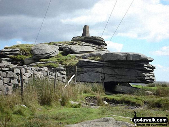 Walk de122 North Hessary Tor, Great Mis Tor and Great Staple Tor from Princetown - North Hessary Tor summit trig point