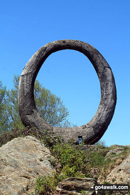 Walk c148 The Silurian Way in the Grizedale Forest - Huge wooden ring near Carron Crag