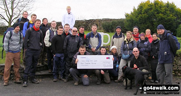 Walk ny331 The Yorkshire Three Peaks Challenge as a 3 day walk - Day 1 from Horton in Ribblesdale (New 2013 Route) - The team in Horton in Ribblesdale