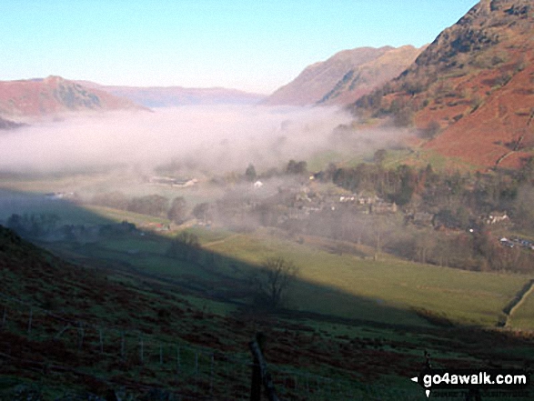 Walk c231 Stony Cove Pike (Caudale Moor) and Gray Crag (Hayeswater) from Hartsop - Hartsop village from Hartsop Dodd