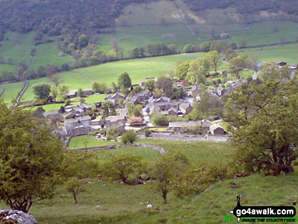 Walk ny104 Buckden Pike from Buckden - Looking West onto Starbotton village from Cam Head